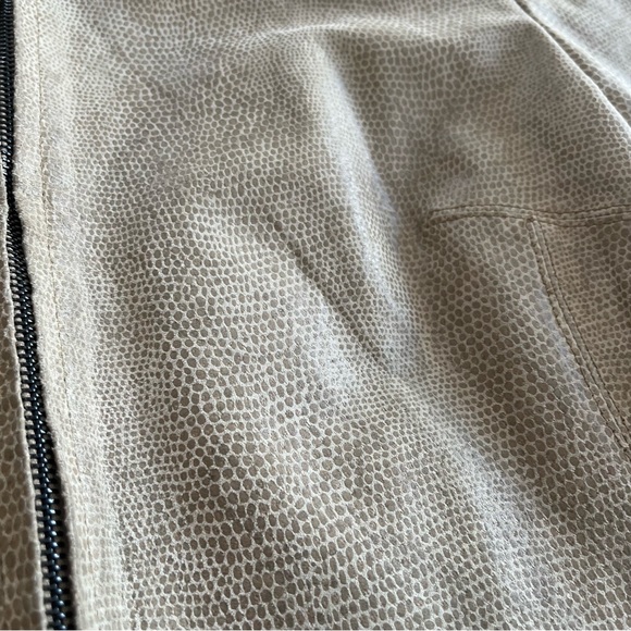 Vintage Tan Crocodile Pattern Leather Coat Jacqueline Ferrar Beige Animal Print - Picture 7 of 14